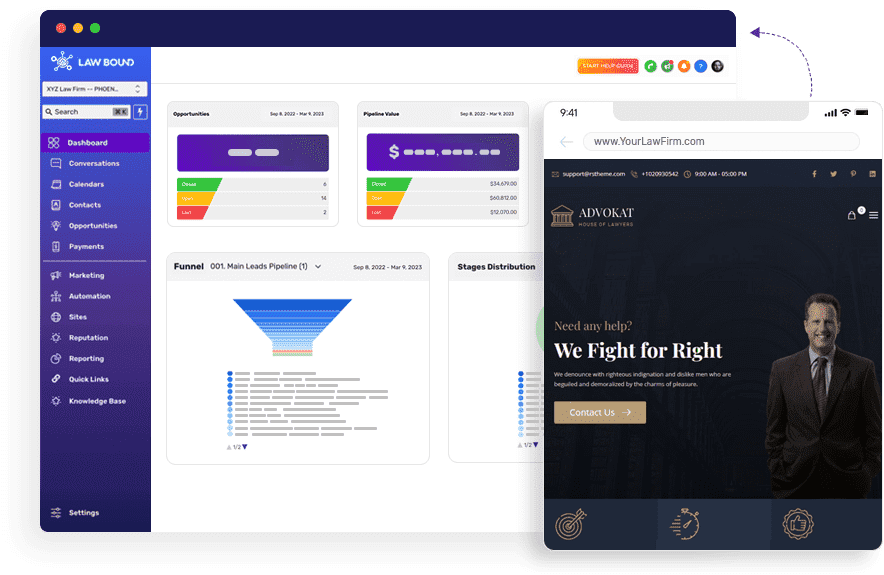 Dashboard of LawBound